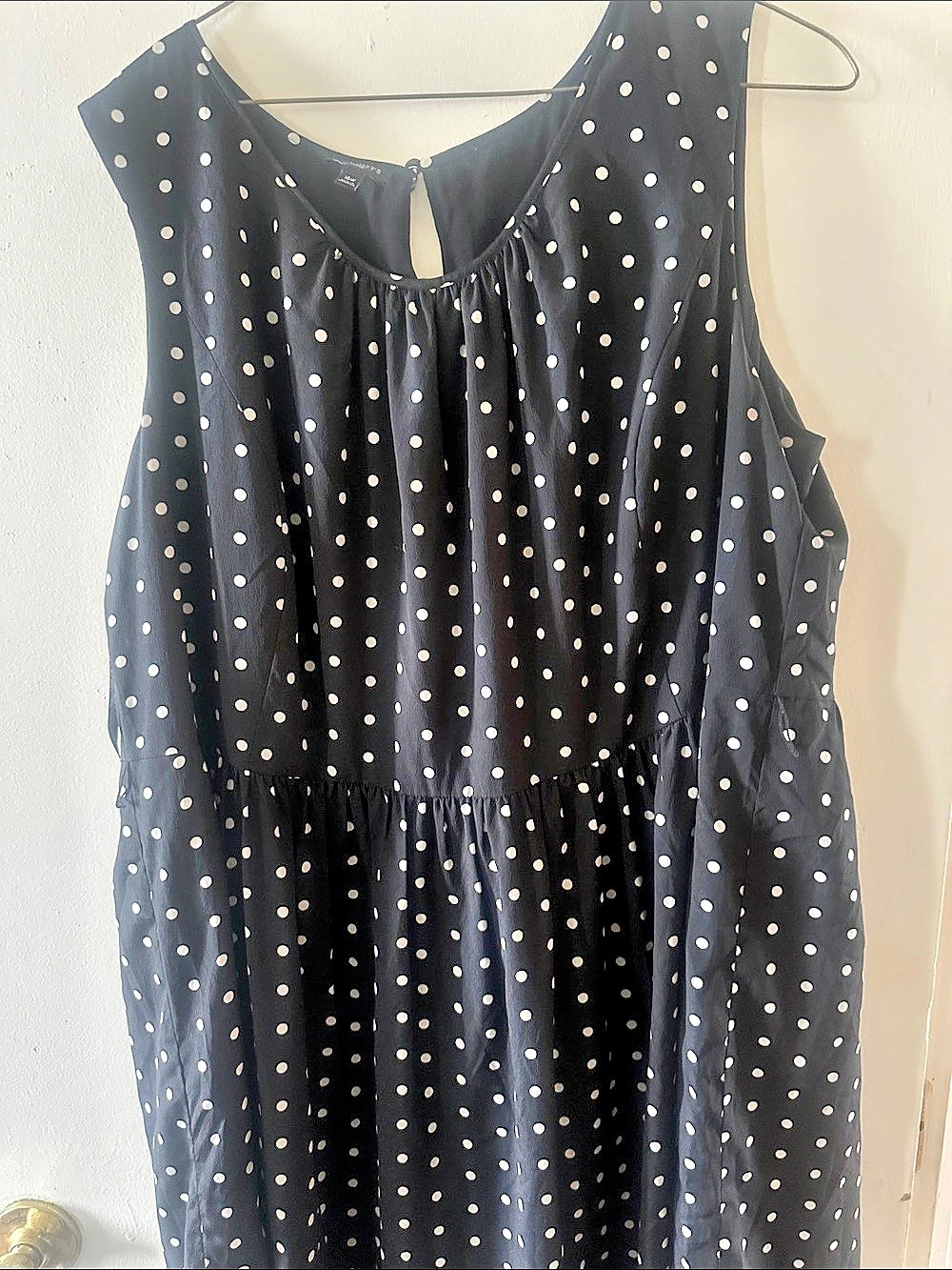 Who What Wear Polka Dot Sleeveless Mini Dress in Black & White